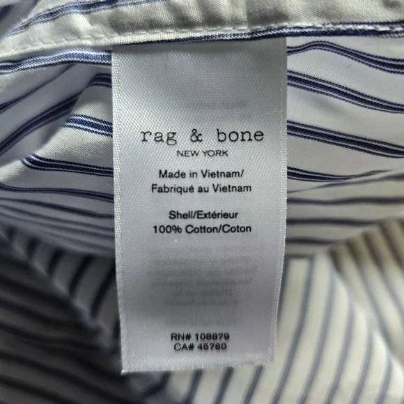 Rag & Bone NEW Sierra Off-Shoulder Striped Top Large NWOT Blue White Bohochic - Picture 6 of 8